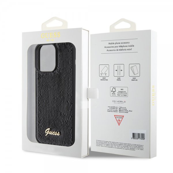 Guess iPhone 15 Pro Max Deksel Sequin Svart