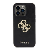 Guess iPhone 15 Pro Max Deksel Perforated Glitter Svart