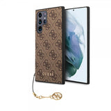 Guess Samsung Galaxy S22 Ultra Deksel 4G Charms Brun