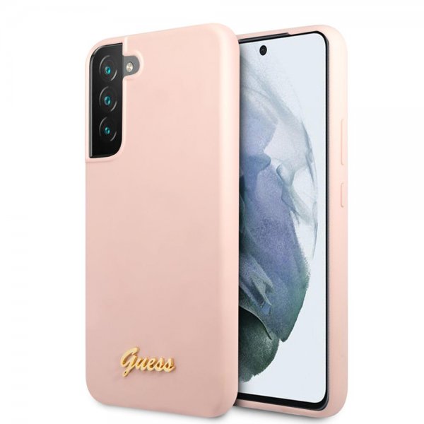 Guess Samsung Galaxy S22 Plus Deksel Script Metal Logo Pale Pink