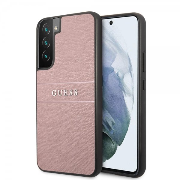 Guess Samsung Galaxy S22 Deksel Saffiano Metal Logo Rosa