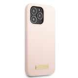 Guess iPhone 13 Pro Deksel Silicone Metal Plate MagSafe Rosa