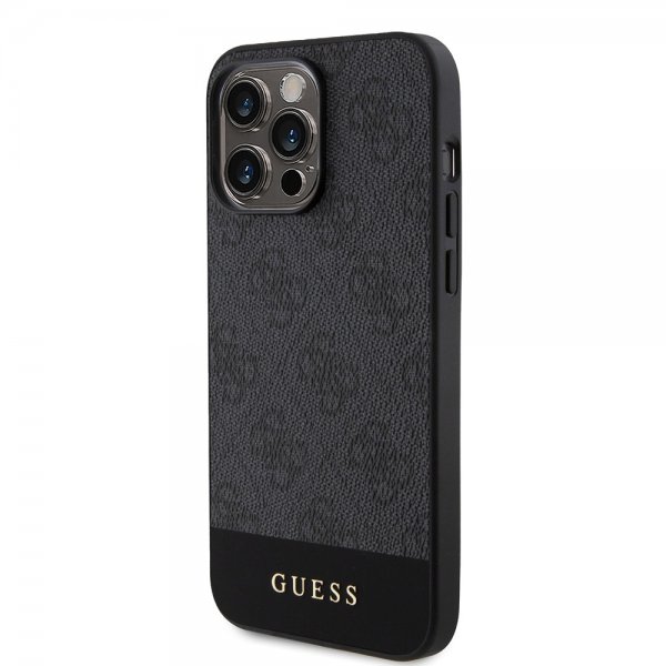 Guess iPhone 15 Pro Max Deksel Bottom Stripe MagSafe Svart