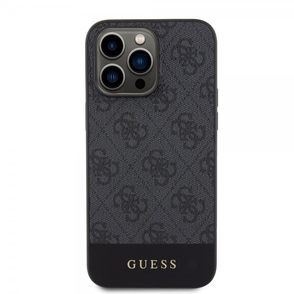 Guess iPhone 15 Pro Max Deksel Bottom Stripe MagSafe Svart