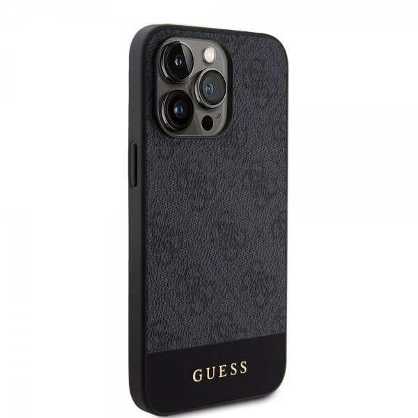 Guess iPhone 15 Pro Max Deksel Bottom Stripe MagSafe Svart