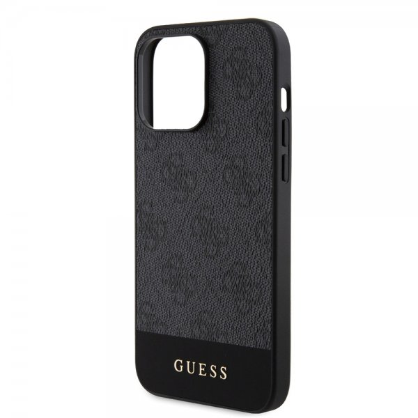Guess iPhone 15 Pro Max Deksel Bottom Stripe MagSafe Svart
