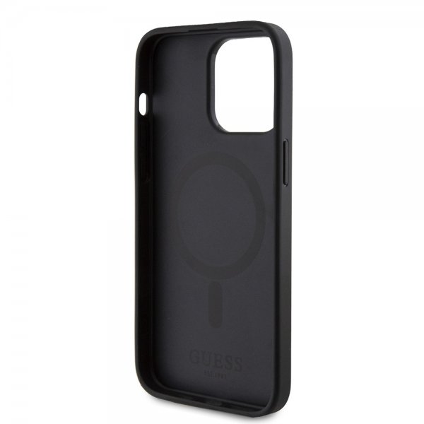 Guess iPhone 15 Pro Max Deksel Bottom Stripe MagSafe Svart