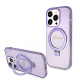 Guess iPhone 15 Pro Max Deksel Ring Stand Glitter MagSafe Lilla