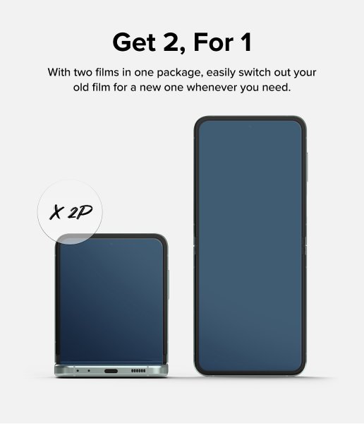 Ringke Samsung Galaxy Z Flip 5 Skjermbeskytter Dual Easy Film 2-pakning
