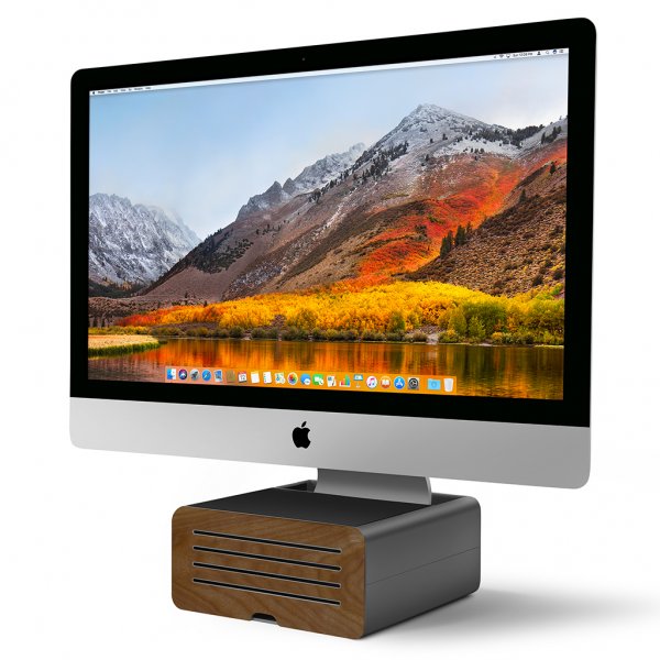 Twelve South HiRise Pro Displayhylla Svart/Brunt Trä