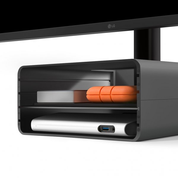 Twelve South HiRise Pro Displayhylla Svart/Brunt Trä