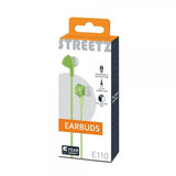 Streetz Hodetelefoner E110 Earbuds 3.5mm Grønn