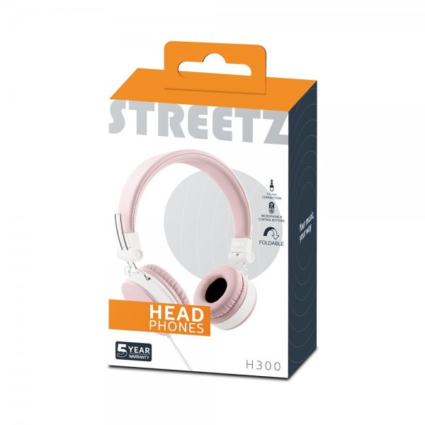 Streetz Hodetelefoner H300 Headphones 3.5mm Rosa