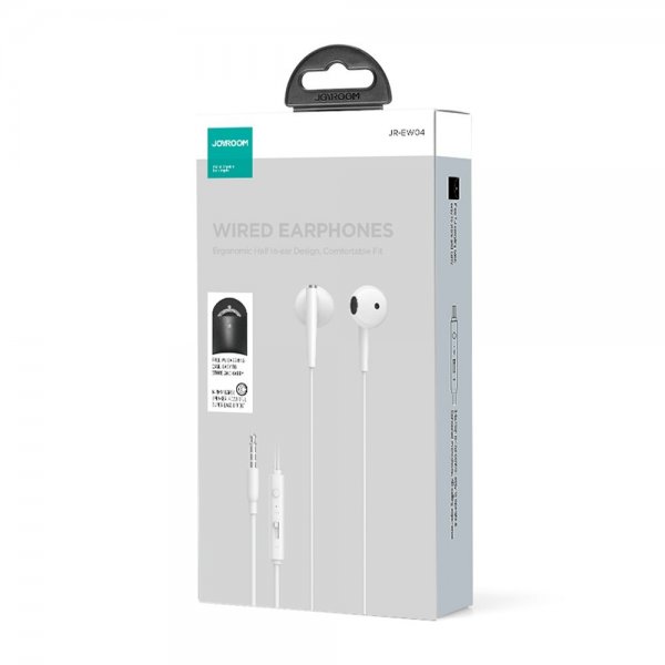 Joyroom Hodetelefoner JR-EW04 Wired Earphones 3.5mm Hvit
