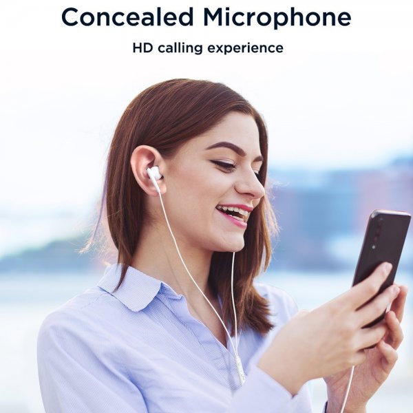 Joyroom Hodetelefoner JR-EW04 Wired Earphones 3.5mm Hvit