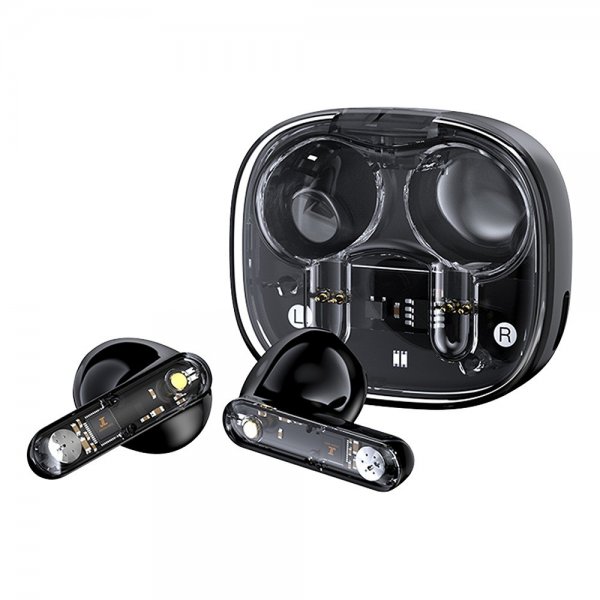 Streetz Hodetelefoner T150 Transparent True Wireless Earbuds Svart
