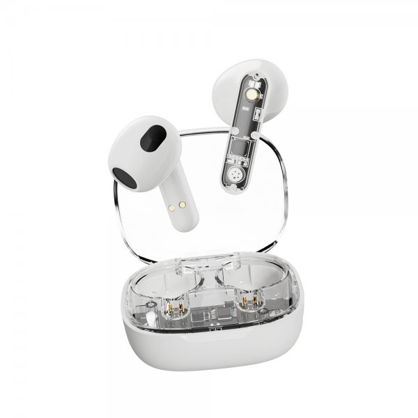 Streetz Hodetelefoner T150 Transparent True Wireless Earbuds Hvit