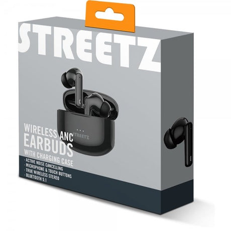 Streetz Hodetelefoner T500 Wireless ANC Earbuds Svart