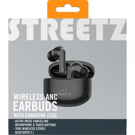 Streetz Hodetelefoner T500 Wireless ANC Earbuds Svart
