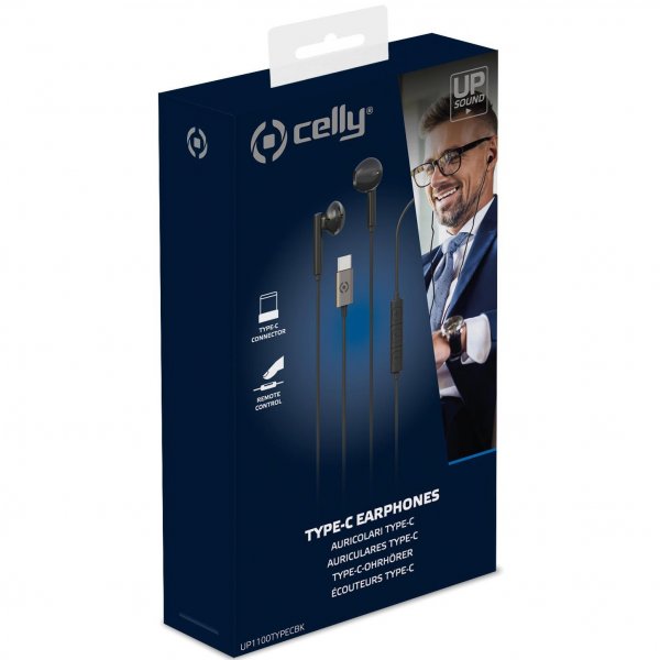 Celly Hodetelefoner UP1100 USB-C Svart