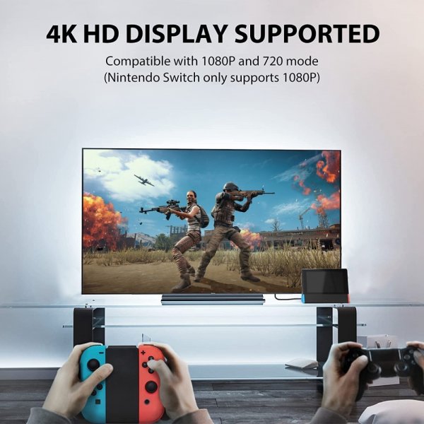 Hub til Nintendo Switch Switch/Switch OLED HDMI med Ethernet USB