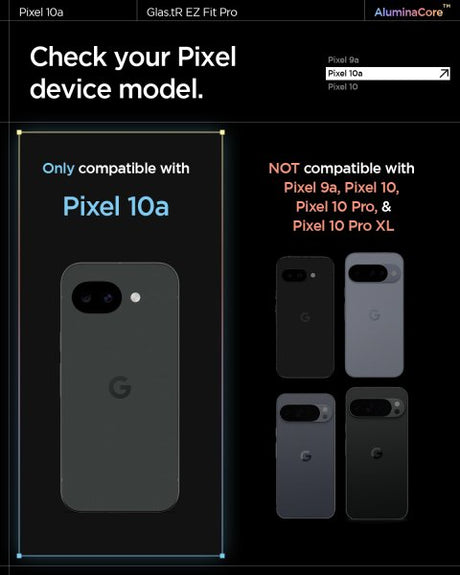 Spigen Google Pixel 10a Skjermbeskytter GLAS.tR EZ Fit Pro 2-pakning