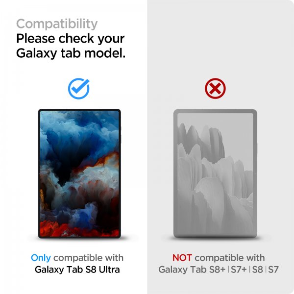 Spigen Samsung Galaxy Tab S8 Ultra Skjermbeskytter GLAS.tR EZ Fit