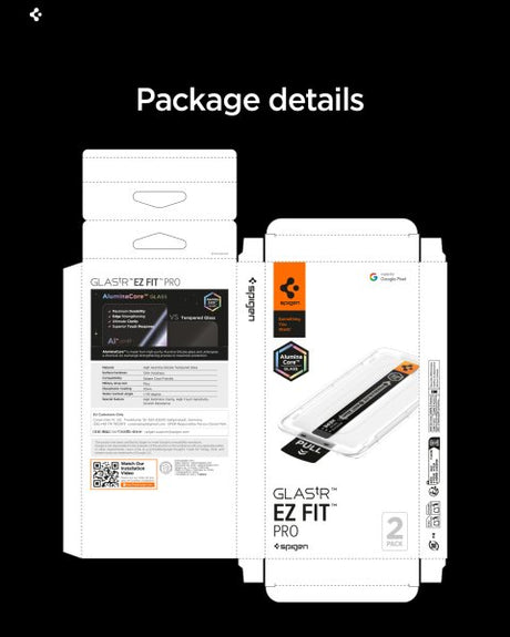 Spigen Google Pixel 10a Skjermbeskytter GLAS.tR EZ Fit Pro 2-pakning