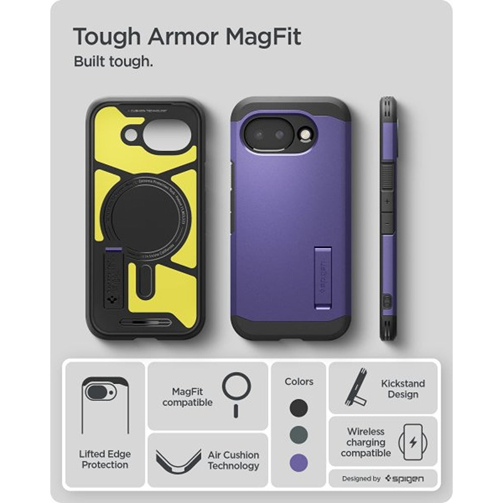 Spigen Google Pixel 10a Deksel Tough Armor MagFit Ash Violet