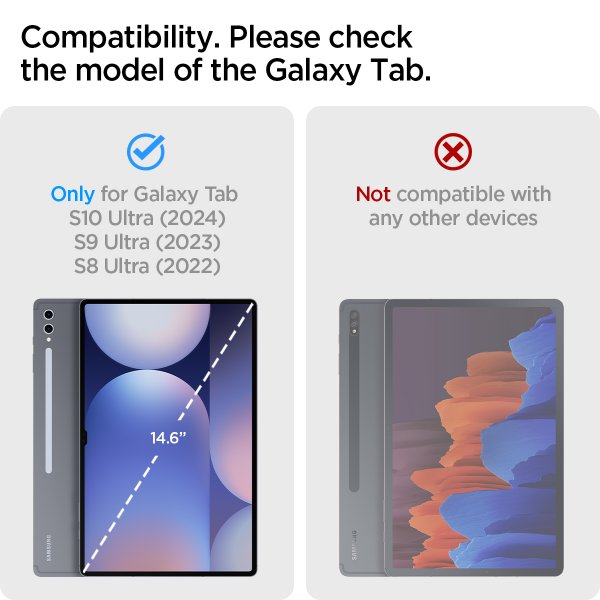 Spigen Samsung Galaxy Tab S8 Ultra/S9 Ultra/S10 Ultra Deksel Thin Fit Pro Svart