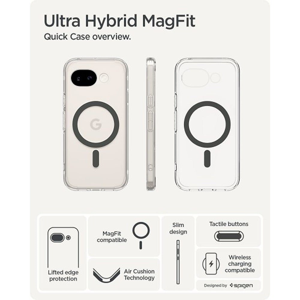 Spigen Google Pixel 10a Deksel Ultra Hybrid MagFit Clear Graphite