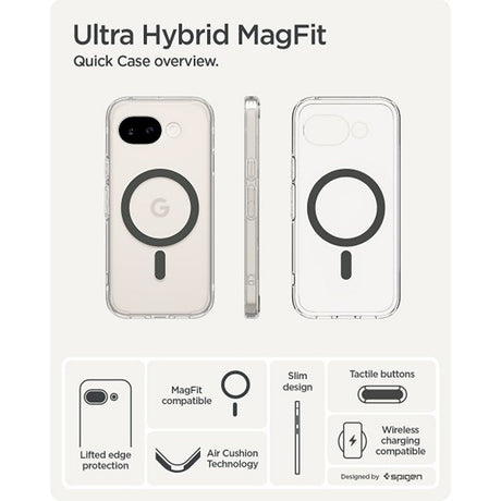 Spigen Google Pixel 10a Deksel Ultra Hybrid MagFit Clear Graphite