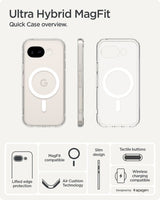 Spigen Google Pixel 10a Deksel Ultra Hybrid MagFit Clear White