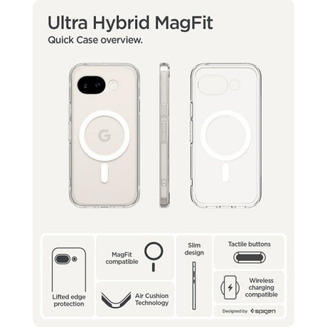 Spigen Google Pixel 10a Deksel Ultra Hybrid MagFit Clear White