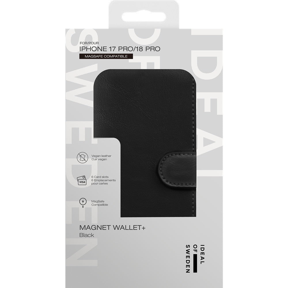 Ideal of Sweden iPhone 17 Pro/iPhone 18 Pro Etui Magnet Wallet+ MagSafe Svart