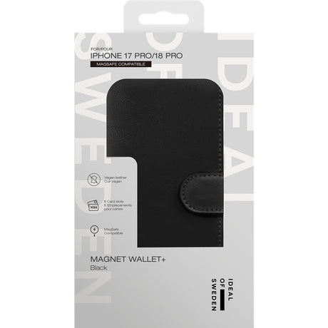 Ideal of Sweden iPhone 17 Pro/iPhone 18 Pro Etui Magnet Wallet+ MagSafe Svart