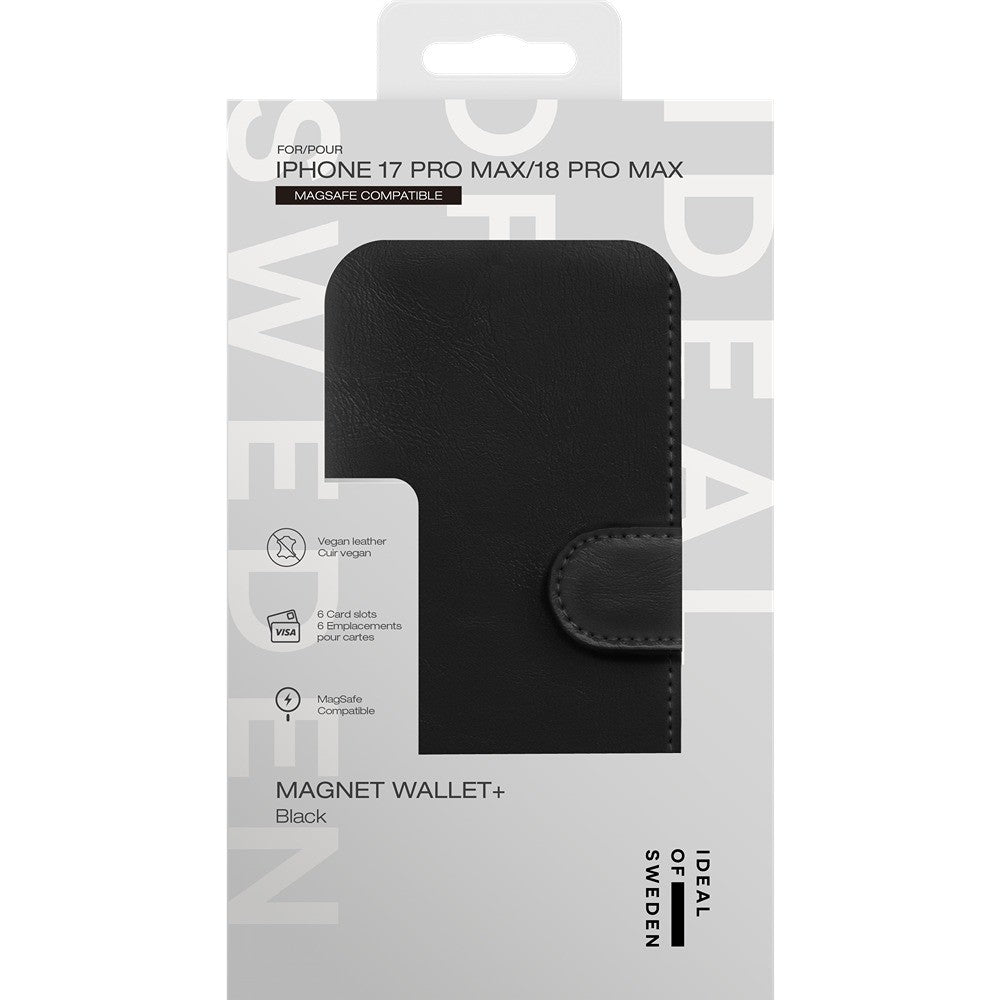 Ideal of Sweden iPhone 17 Pro Max/iPhone 18 Pro Max Etui Magnet Wallet+ MagSafe Svart