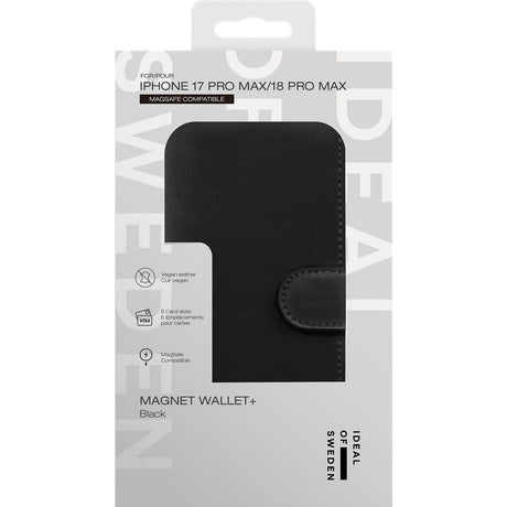Ideal of Sweden iPhone 17 Pro Max/iPhone 18 Pro Max Etui Magnet Wallet+ MagSafe Svart