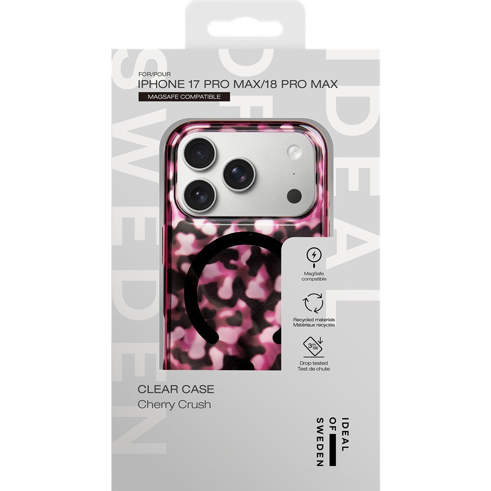 Ideal of Sweden iPhone 17 Pro Max/iPhone 18 Pro Max Deksel Clear Case MagSafe Cherry Crush