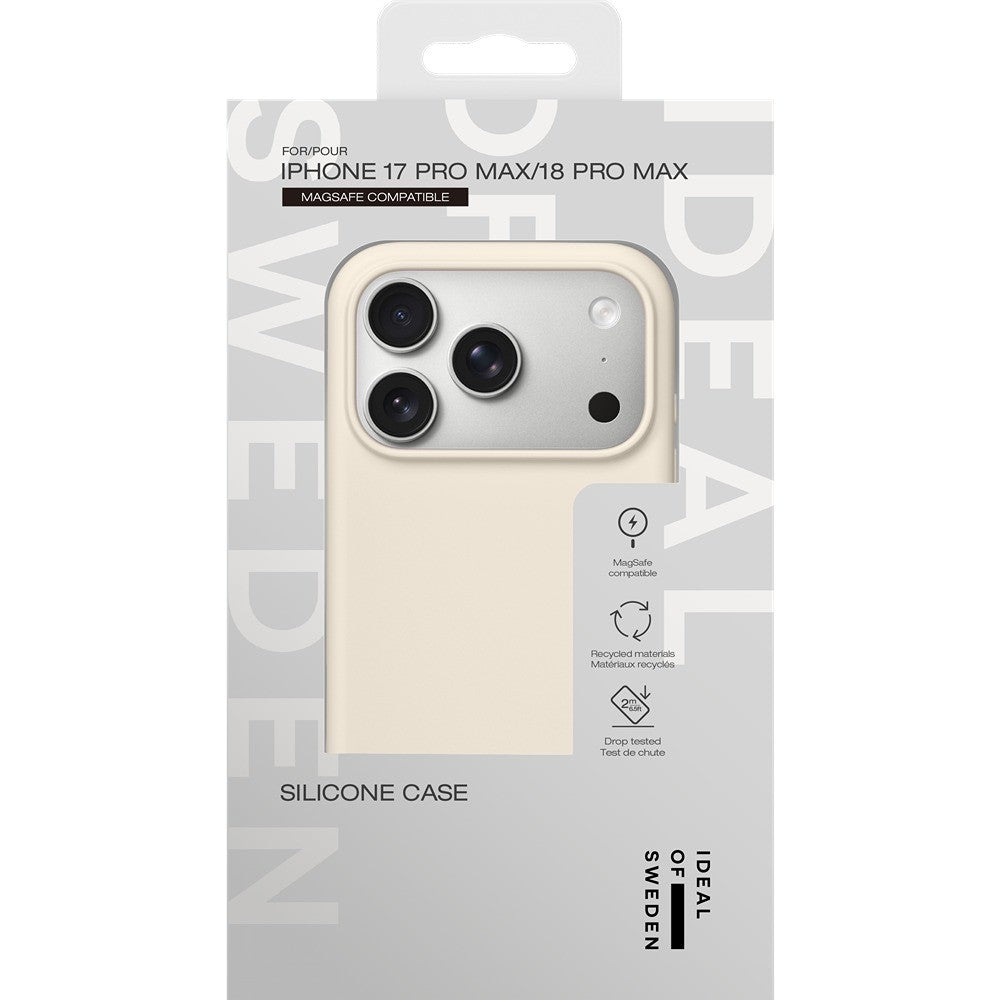Ideal of Sweden iPhone 17 Pro Max/iPhone 18 Pro Max Deksel i silikon med MagSafe Cloud Dancer