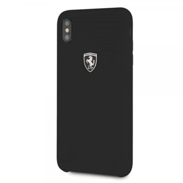 Ferrari iPhone Xs Max Deksel Sillikon Ferrari Logo Svart