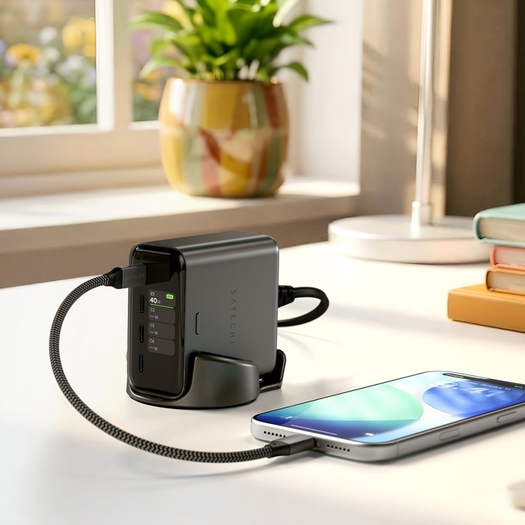 Satechi ChargeView 140W-skrivebordslader Space Black
