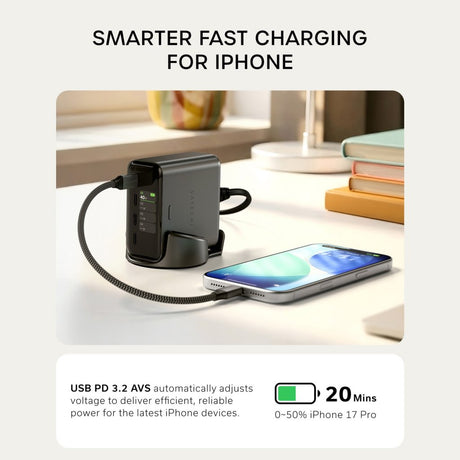 Satechi ChargeView 140W-skrivebordslader Space Black