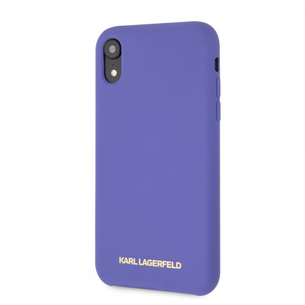 Karl Lagerfeld iPhone Xr Deksel Silikon LageRFeld GUll Logo Lilla