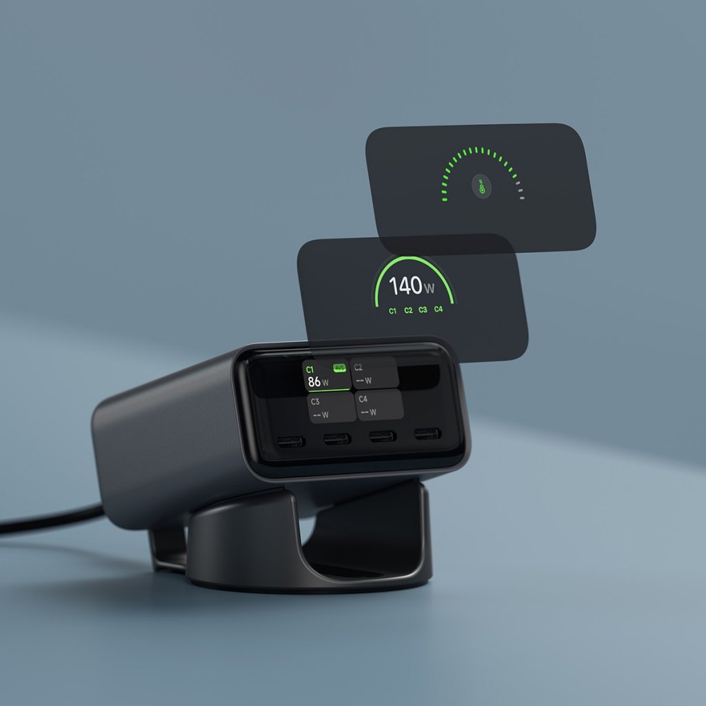Satechi ChargeView 140W-skrivebordslader Space Black