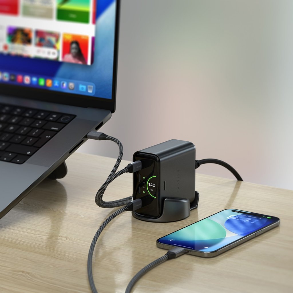 Satechi ChargeView 140W-skrivebordslader Space Black
