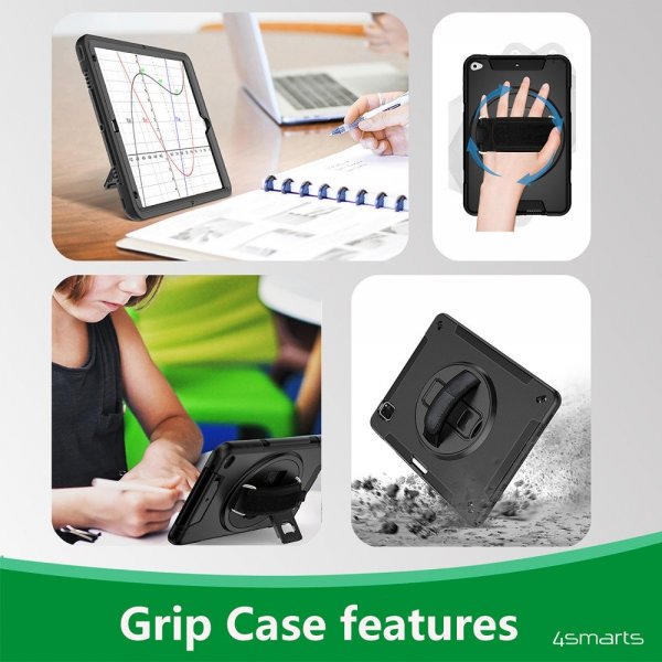 4smarts iPad 10.2 (gen 7/8/9) Deksel Rugged Etui Grip Svart