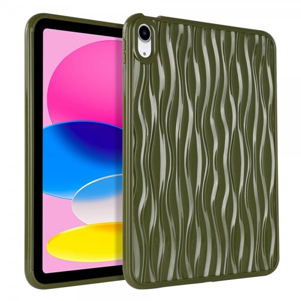 iPad 10.9 (gen 10)/iPad 11 (A16) Deksel Bølgetekstur Grønn