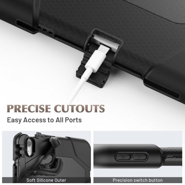 iPad Air 11 (M2/M3) Deksel Heavy Duty Armor Svart