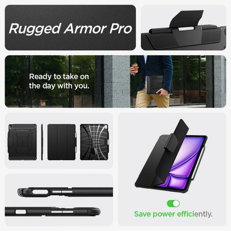 Spigen iPad Air 13 (M2/M3) Etui Rugged Armor Pro Svart